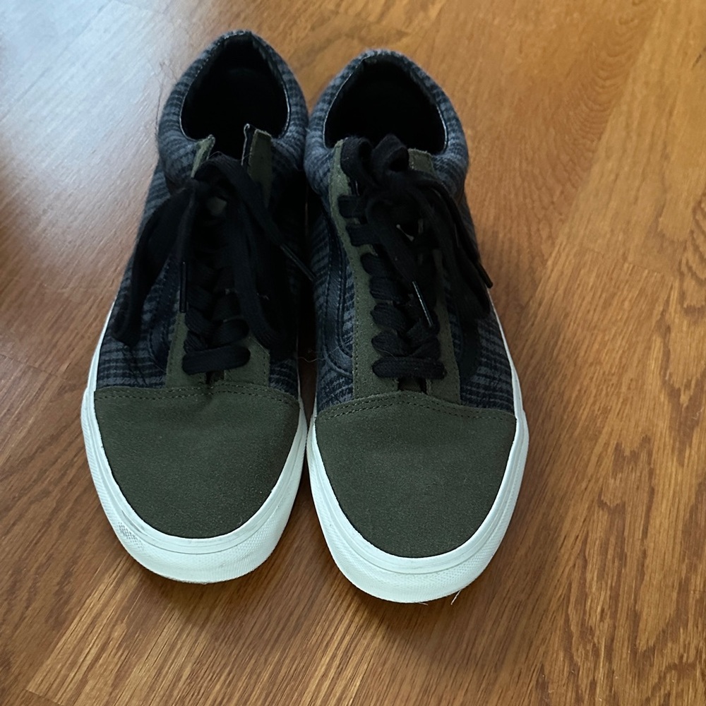 Vans Black and Olive Men's Sneakers